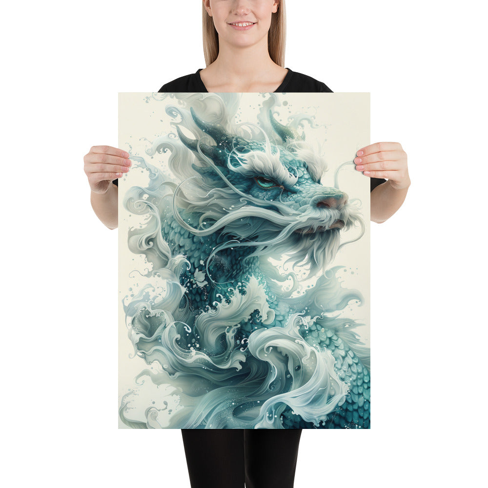 Poster on matte paper, Magical Dragon Print, Fantasy Wall Art, Enchanted Poster Design, Mythical Creatures Illustration, Dragon Lovers Gift